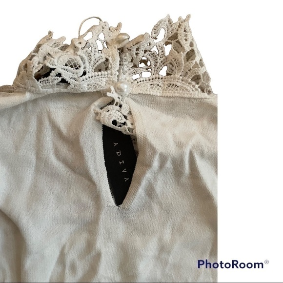 ADIVA sheer sleeve white sweater - Picture 5 of 15